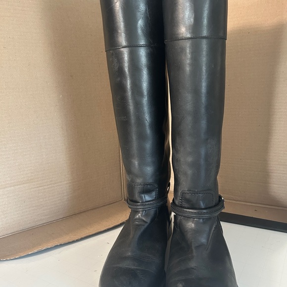 Frye Black Leather Knee-High Boots - Picture 1 of 6